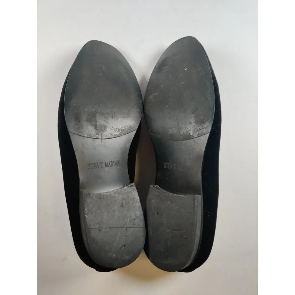 Steve Madden Men's Velvet Loafers Size 9.5 Black Slip-On